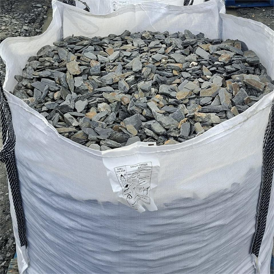 60mm slate chippings grey with rustic colour
